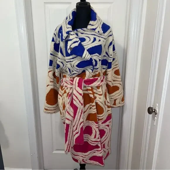 Farm Rio Multicolored Hearts Fleece Coat - Picture 5 of 15